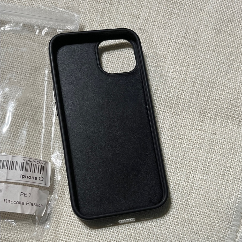 Black Leather iPhone 13 Case - Picture 2 of 2